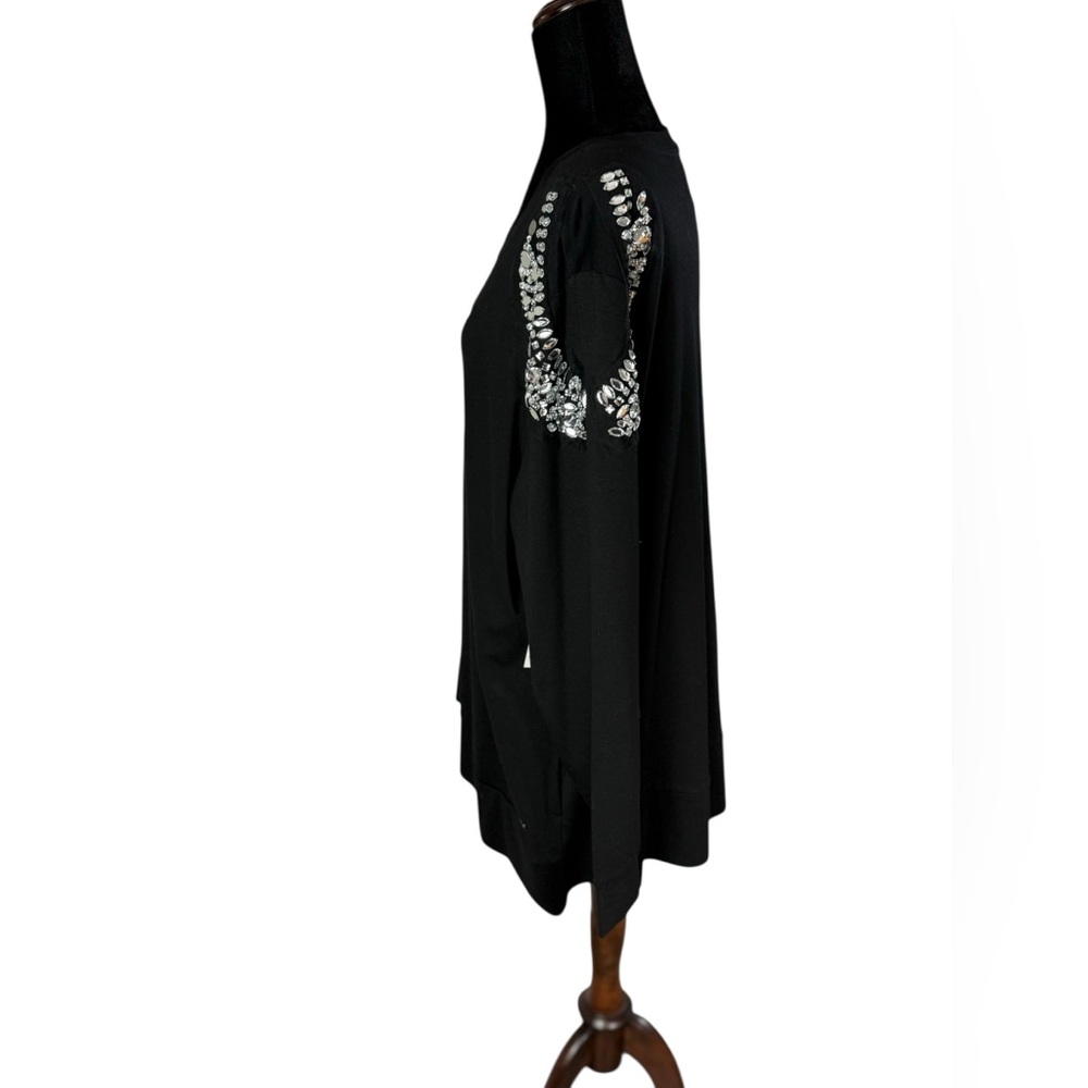 Melissa McCarthy Black rhinestone Shoulder Sweatshirt with pockets NWT - Picture 3 of 11